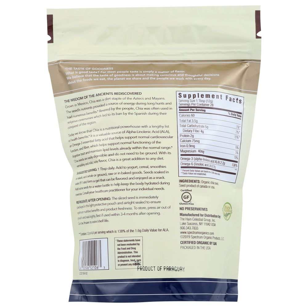 Spectrum Naturals: Chia Seed Omega-3 & Fiber, 12oz | Nutritional Power