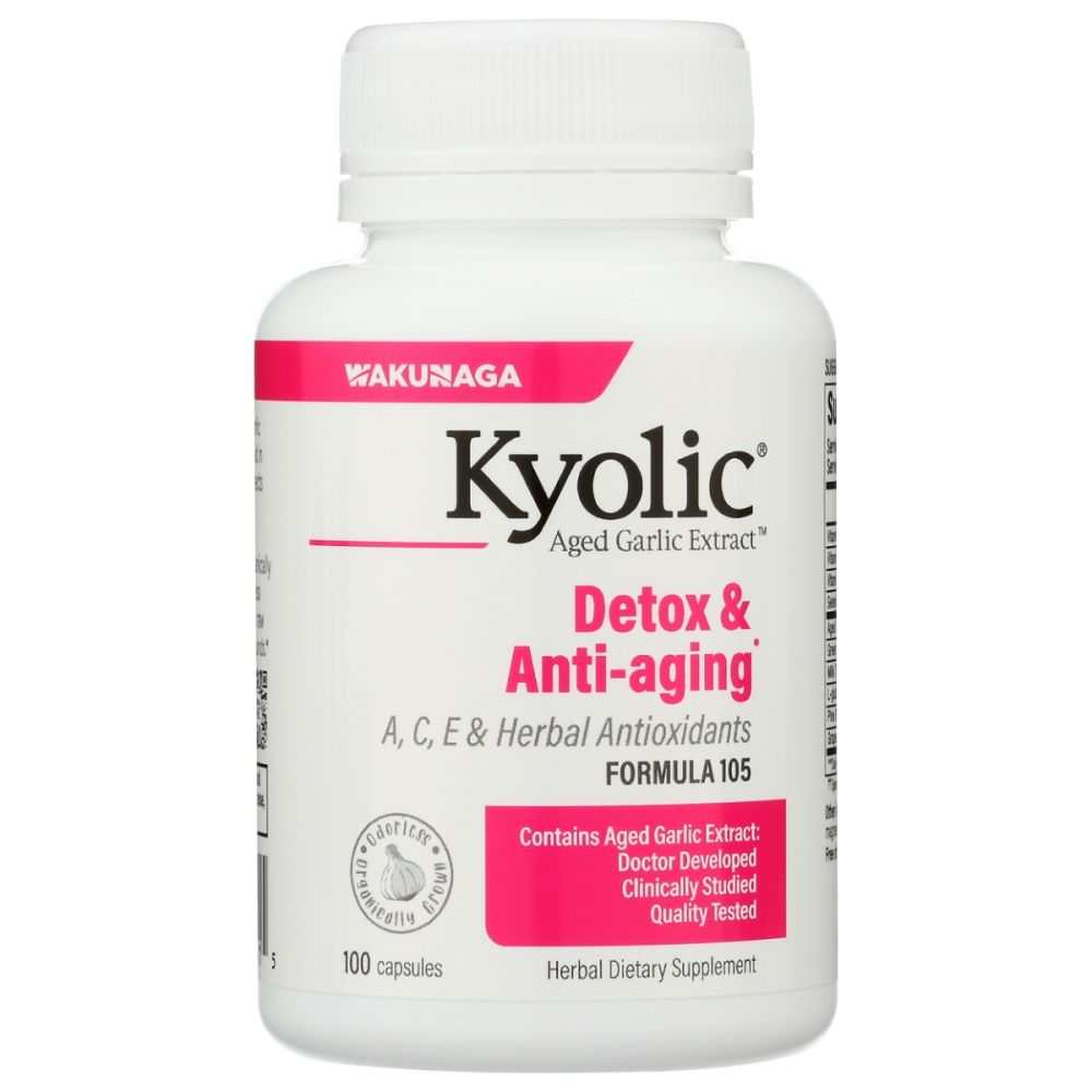 KYOLIC: Aged Garlic Extract Detox and Anti-Aging Formula 105, 100 Capsules