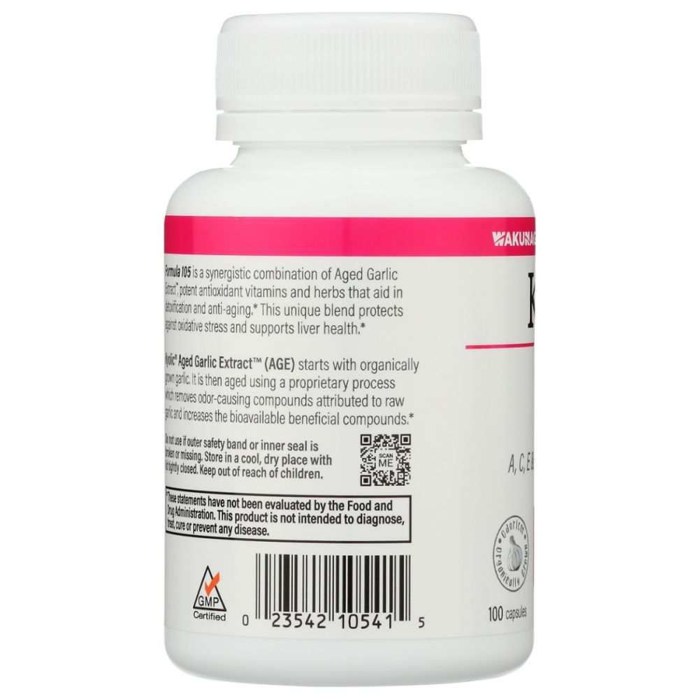 KYOLIC: Aged Garlic Extract Detox and Anti-Aging Formula 105, 100 Capsules