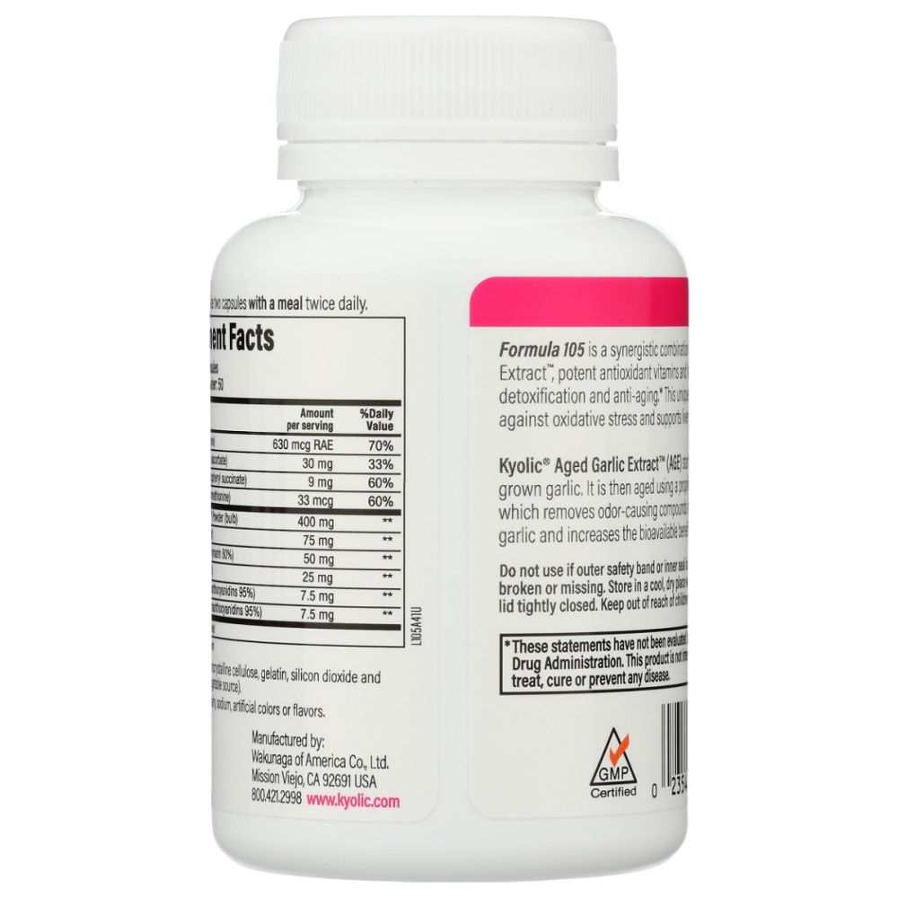 KYOLIC: Aged Garlic Extract Detox and Anti-Aging Formula 105, 100 Capsules