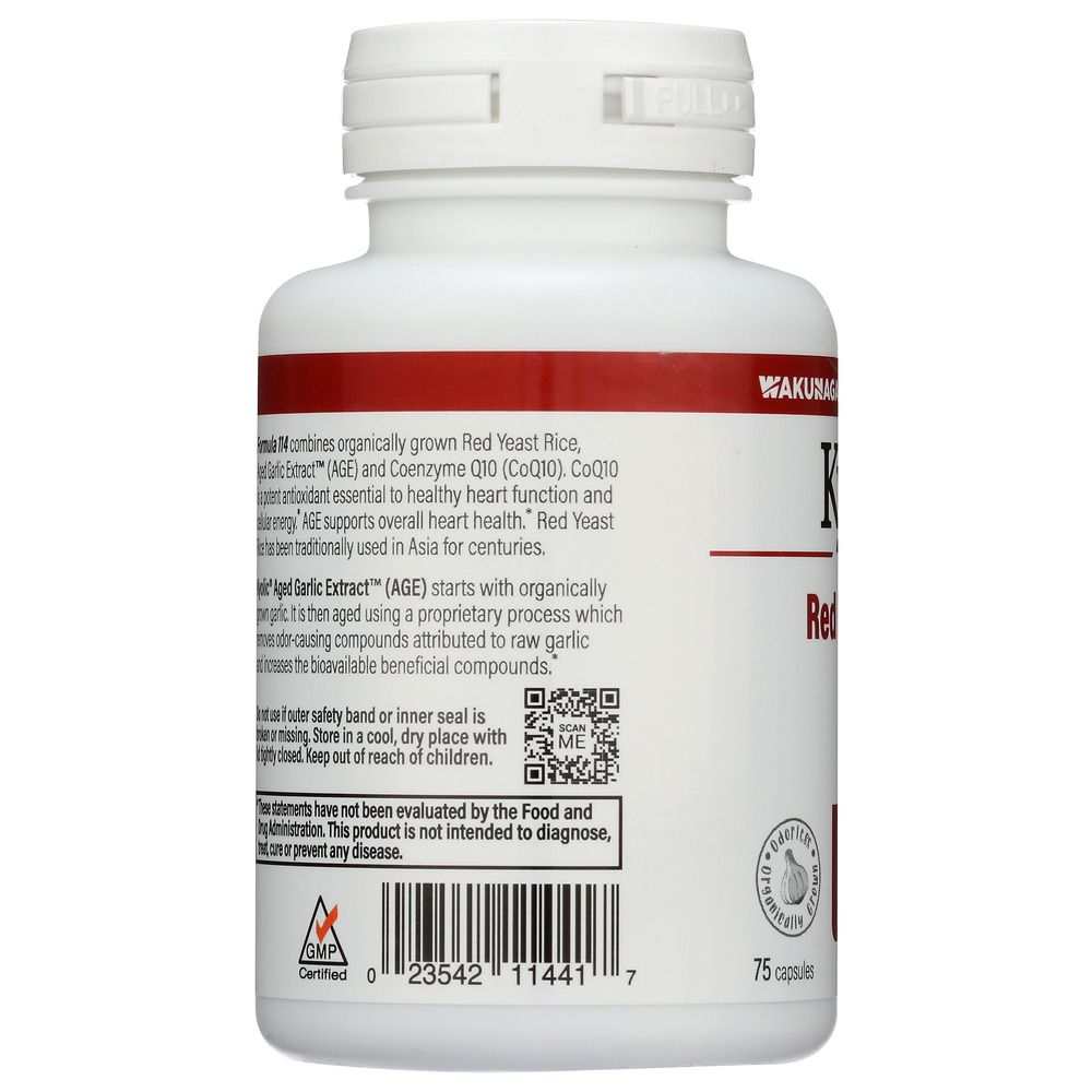 KYOLIC: Aged Garlic Extract Red Yeast Rice Plus CoQ10, 75 capsules