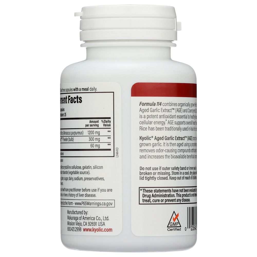 KYOLIC: Aged Garlic Extract Red Yeast Rice Plus CoQ10, 75 capsules