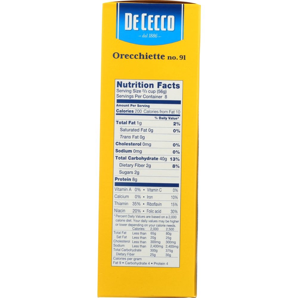 DE CECCO: Orecchiette Pasta, 16 oz