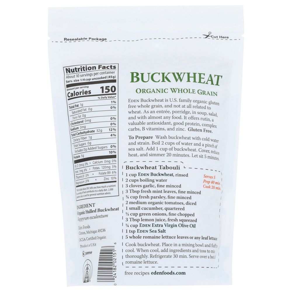 EDEN FOODS: Organic Whole Grain Buckwheat, 16 oz