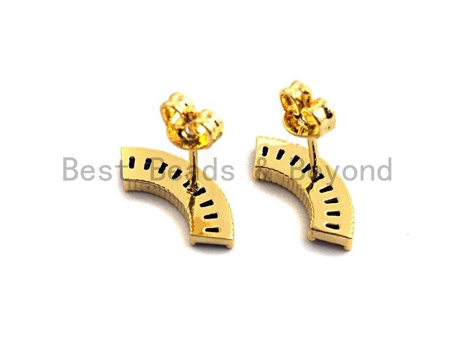 CZ Rainbow Shaped Stud Earrings, Sku#J103
