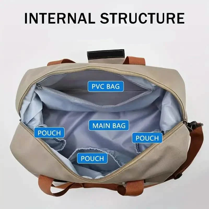 Sac de voyage pliable en nylon – Grande capacité, compartiment à chaussures – Hommes et femmes