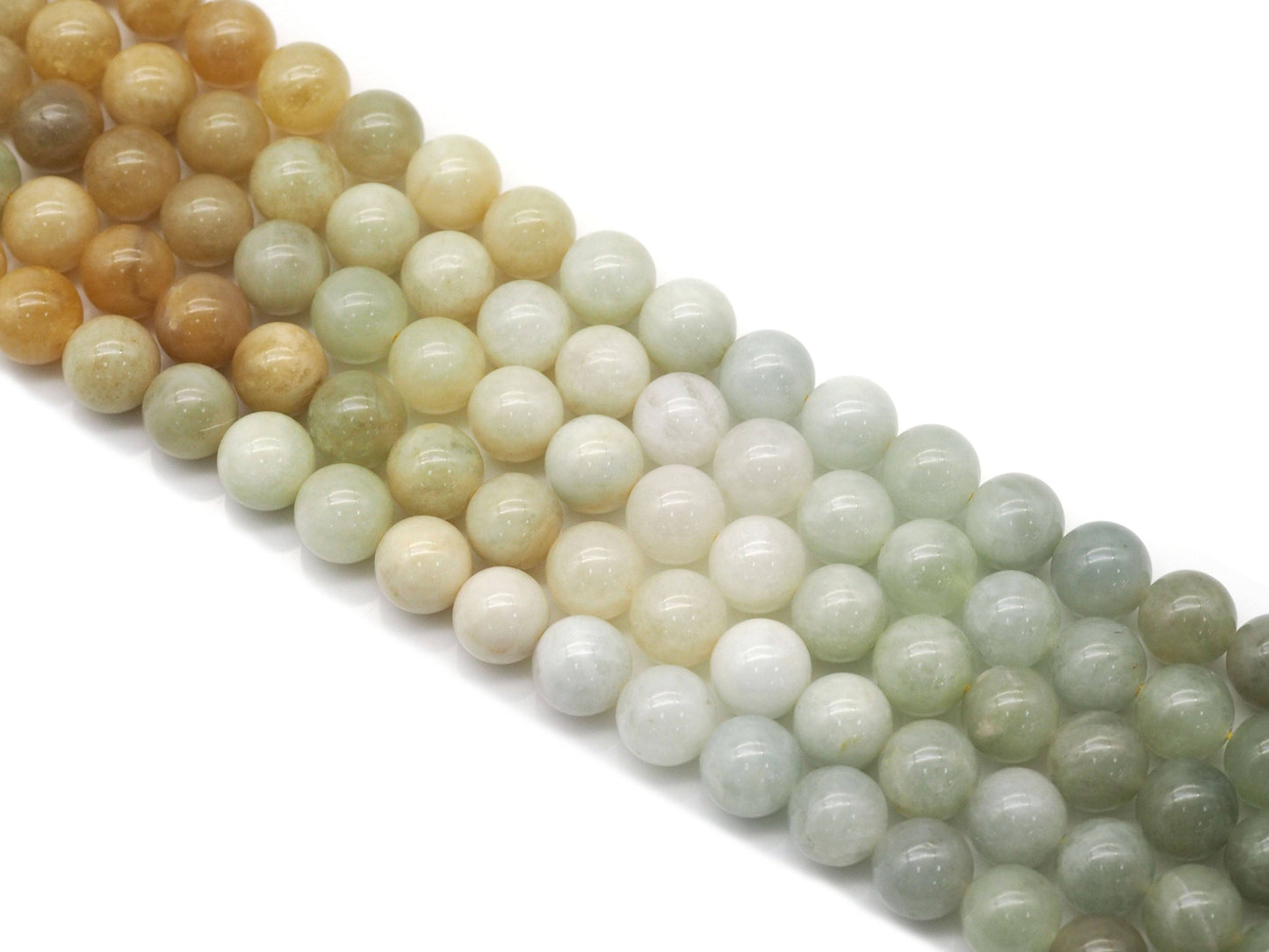 Genuine Yellow Blue Aquamarine Round Smooth Beads, Sku#U1365