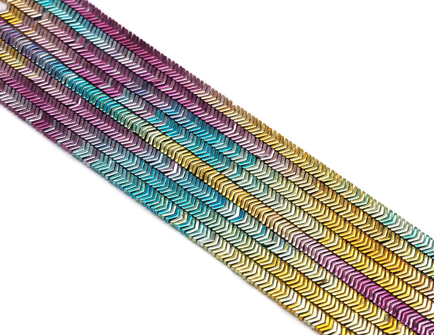 Rainbow V Shape 6x1mm Hematite, Sku#S142