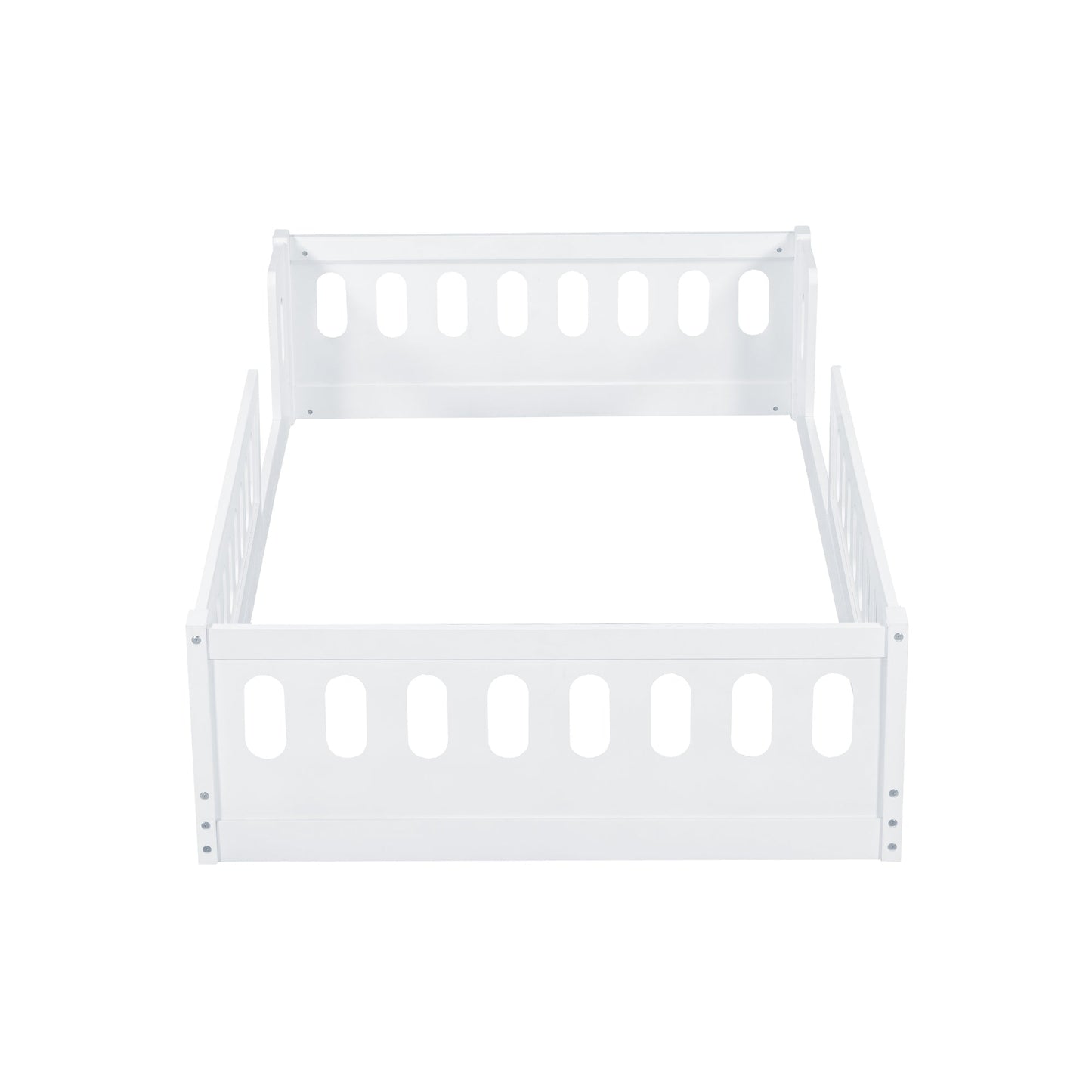 Wood Twin Size Platform Bed with Guardrail