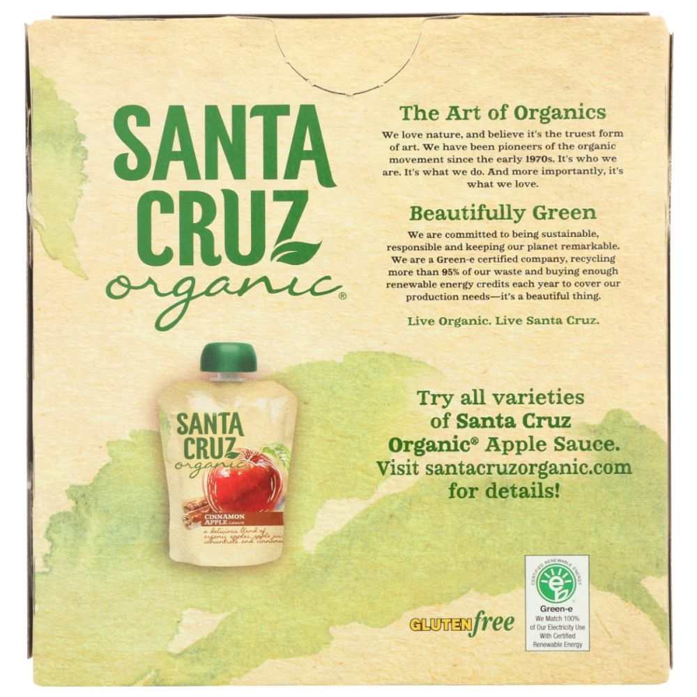 SANTA CRUZ: Cinnamon Apple Sauce Pouches, 12.8 oz