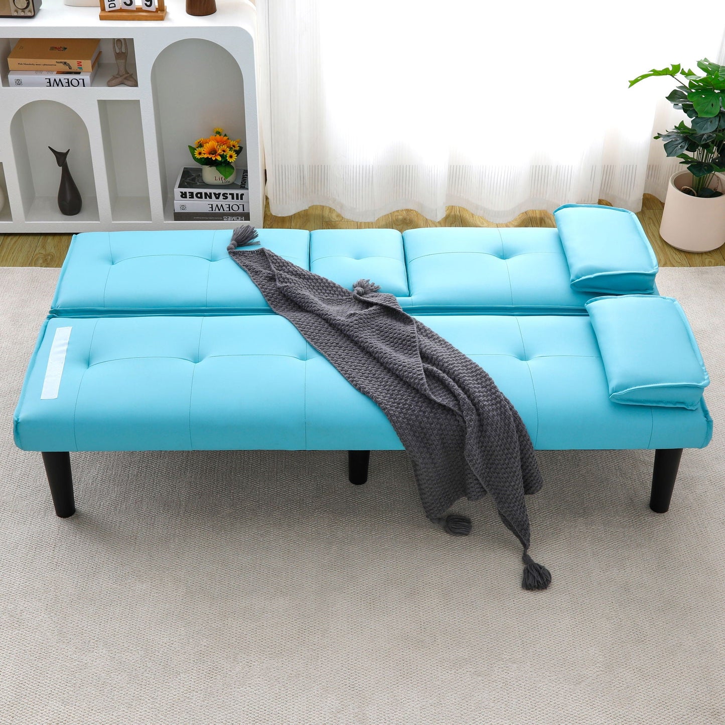 Sofa Bed With Foldable Design And Cup Holder