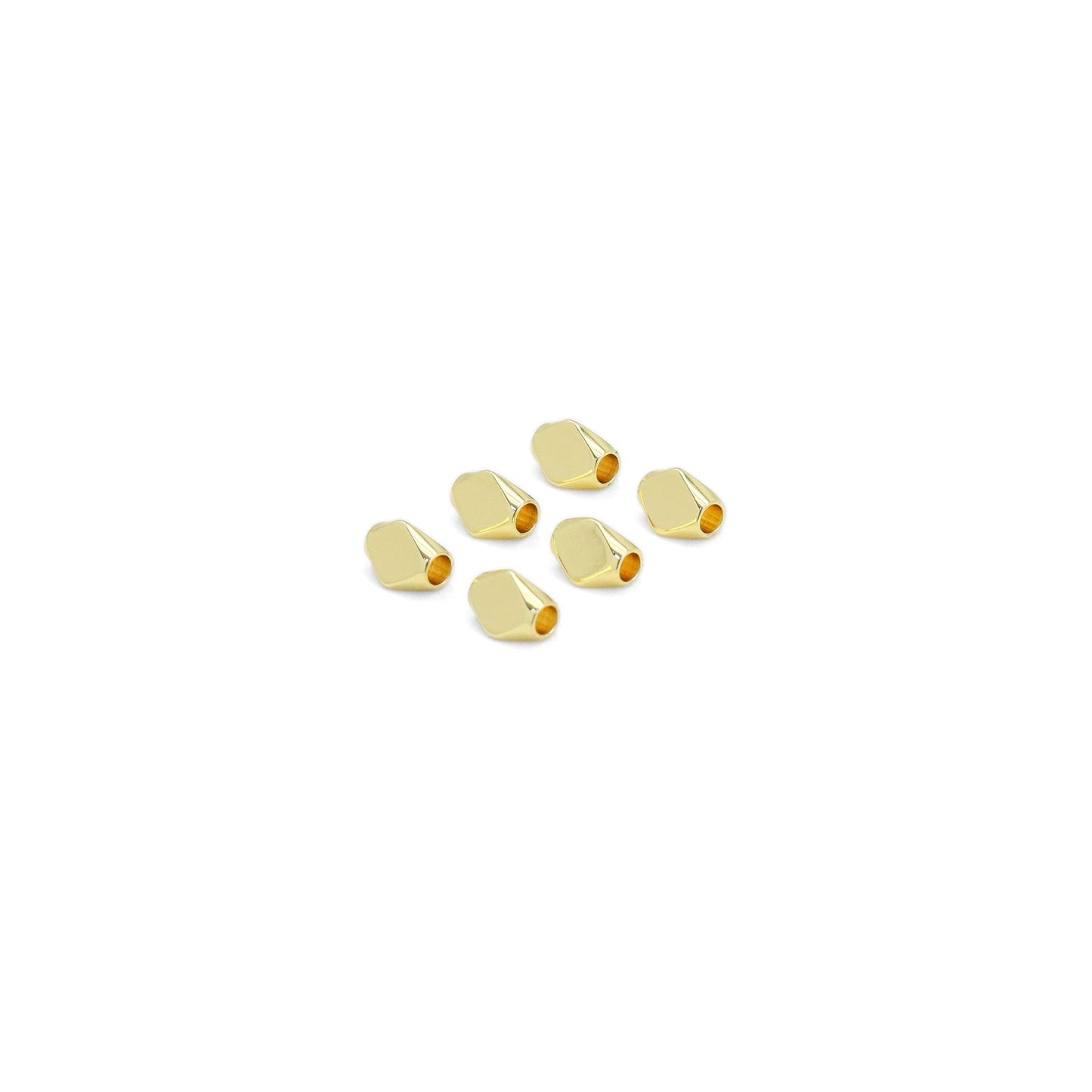 CZ Oval Faceted Tube Gold Spacer beads, Sku#JL189