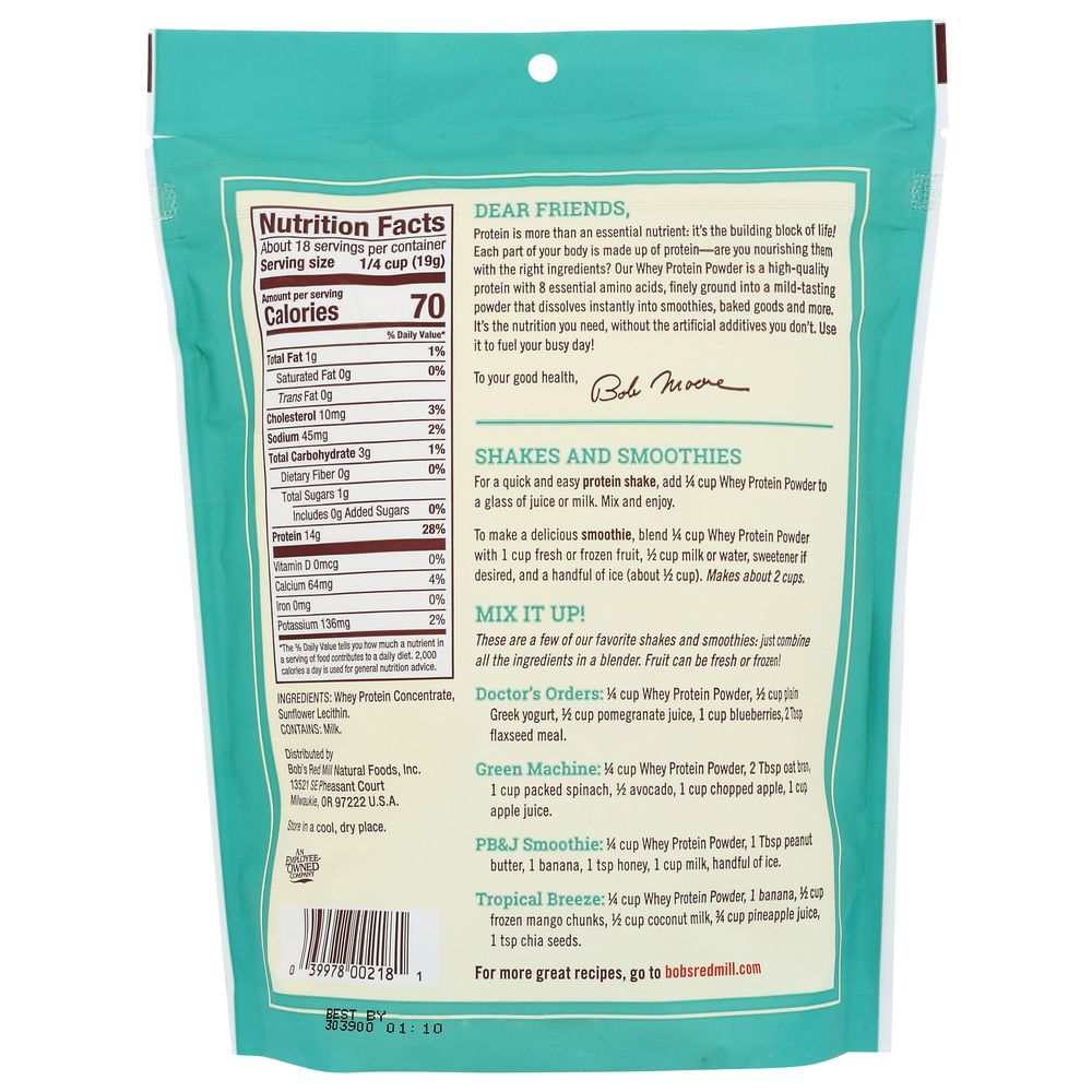BOB'S RED MILL: Whey Protein Powder, 12 oz
