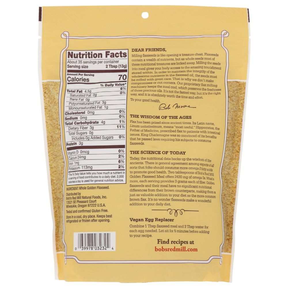 BOB'S RED MILL: Premium Golden Flaxseed Meal, 16 oz