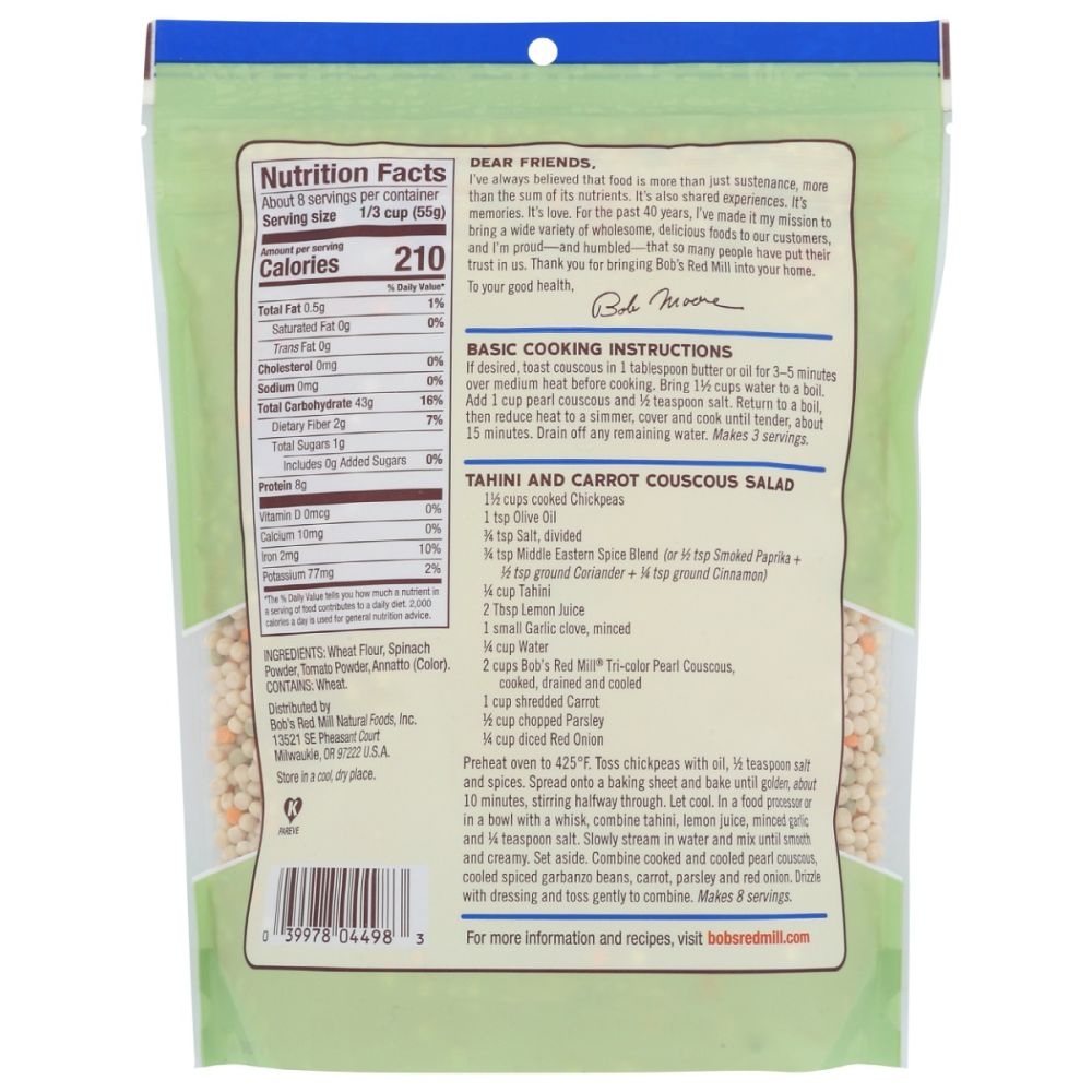 BOB'S RED MILL: Tri-Color Pearl Couscous, 16 oz