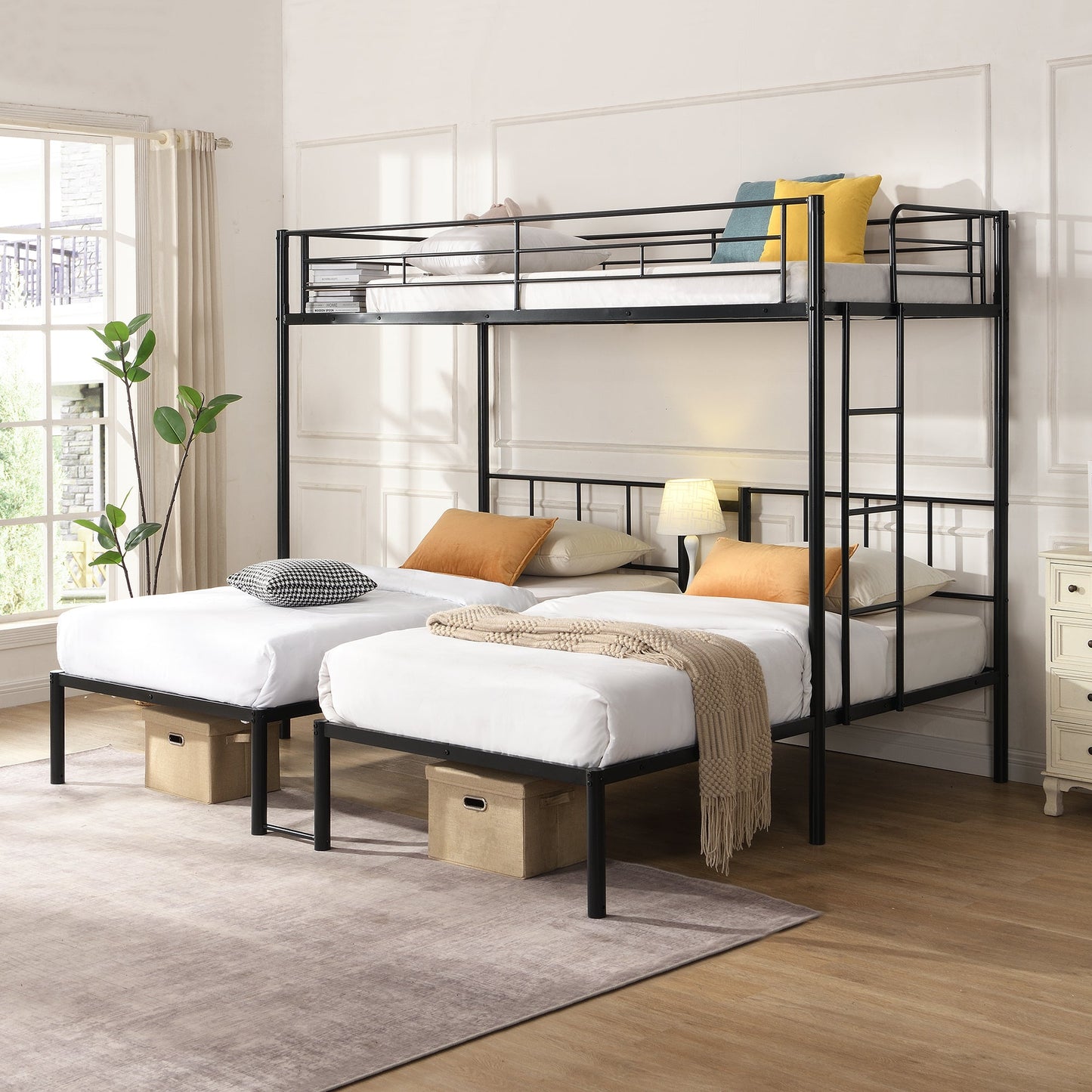 Triple Twin Over Twin Bunk Bed