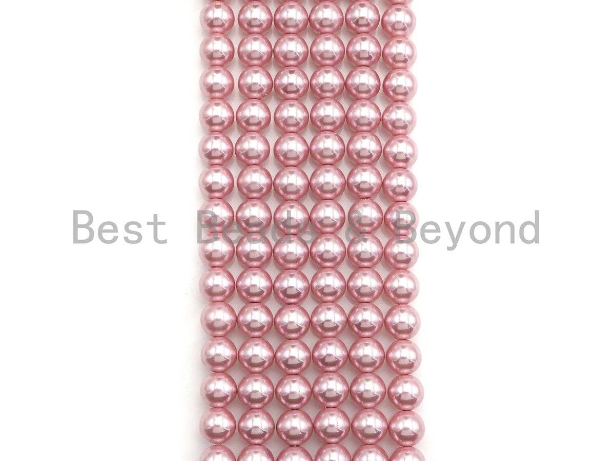 Natural Mother of Pearl Blush Pink Round Smooth beads, 8mm/10mm/12mm Pink MOP Beads, 15.5inch strand, SKU#T148