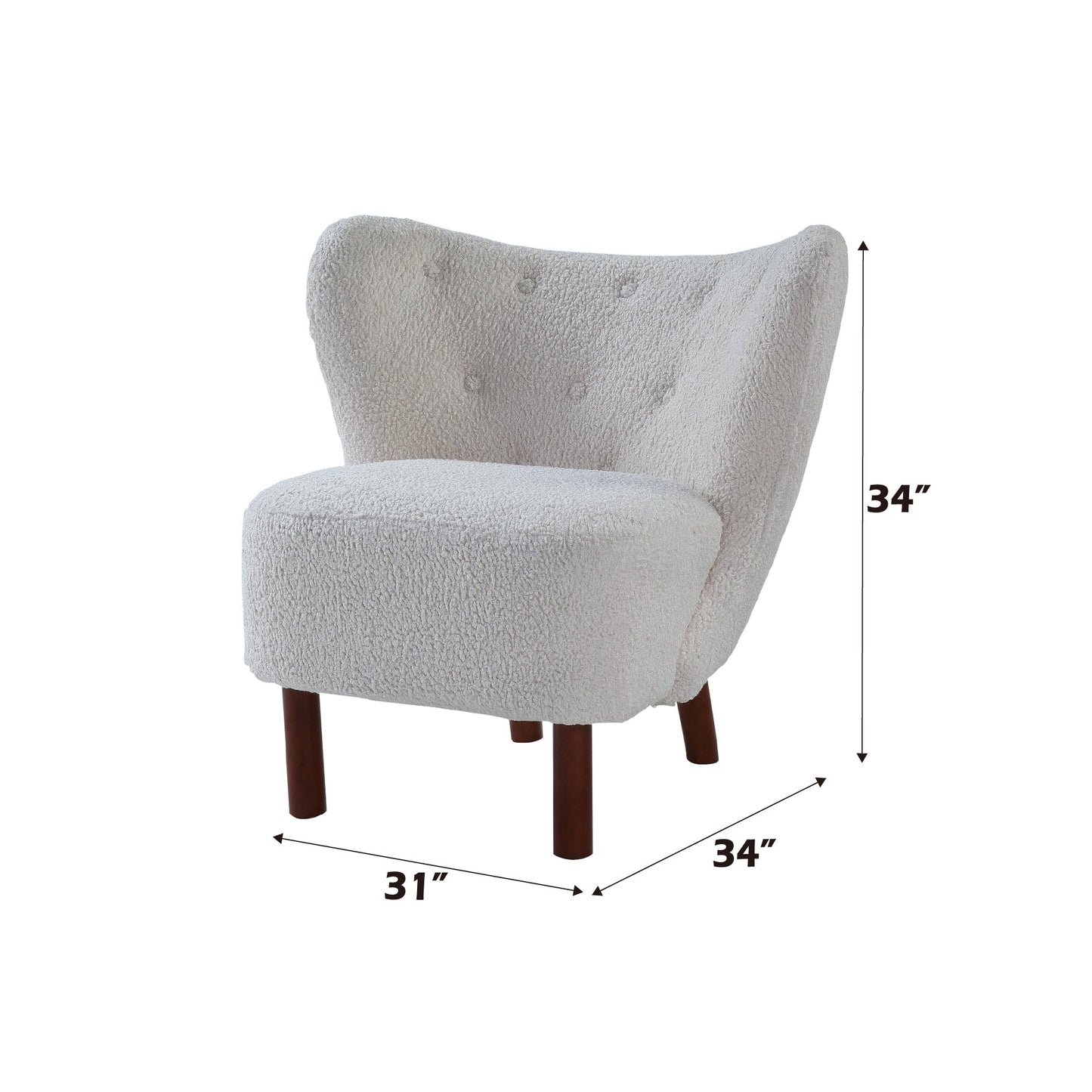 Zusud White Teddy Sherpa Accent Chair