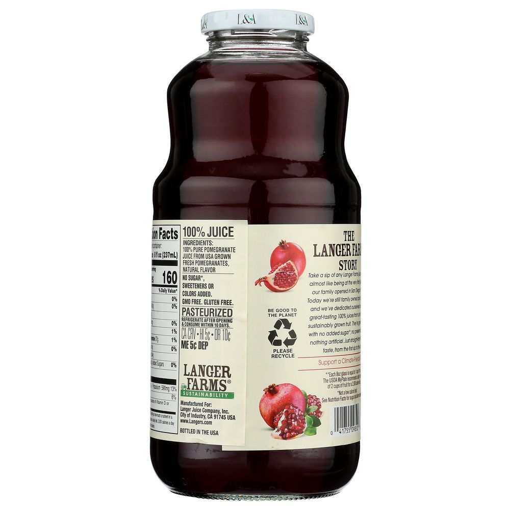 L & A JUICE: All Pomegranate, 32 oz
