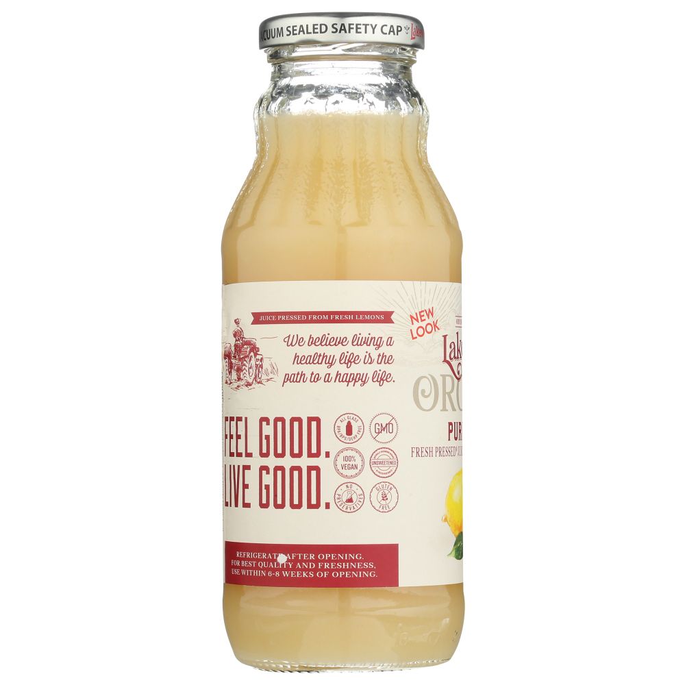 LAKEWOOD: Organic Pure Juice Lemon, 12.5 oz
