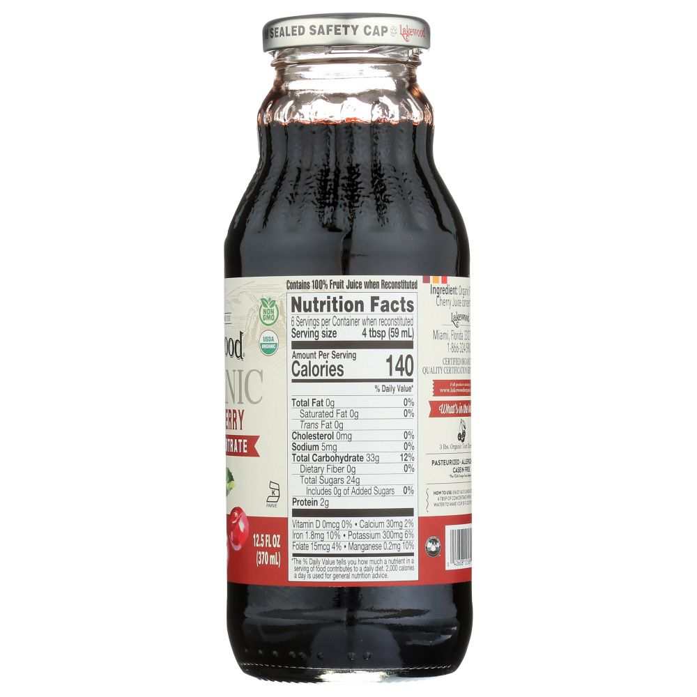 LAKEWOOD Organic Juice Tart Cherry Concentrate|12.5oz for Culinary Use