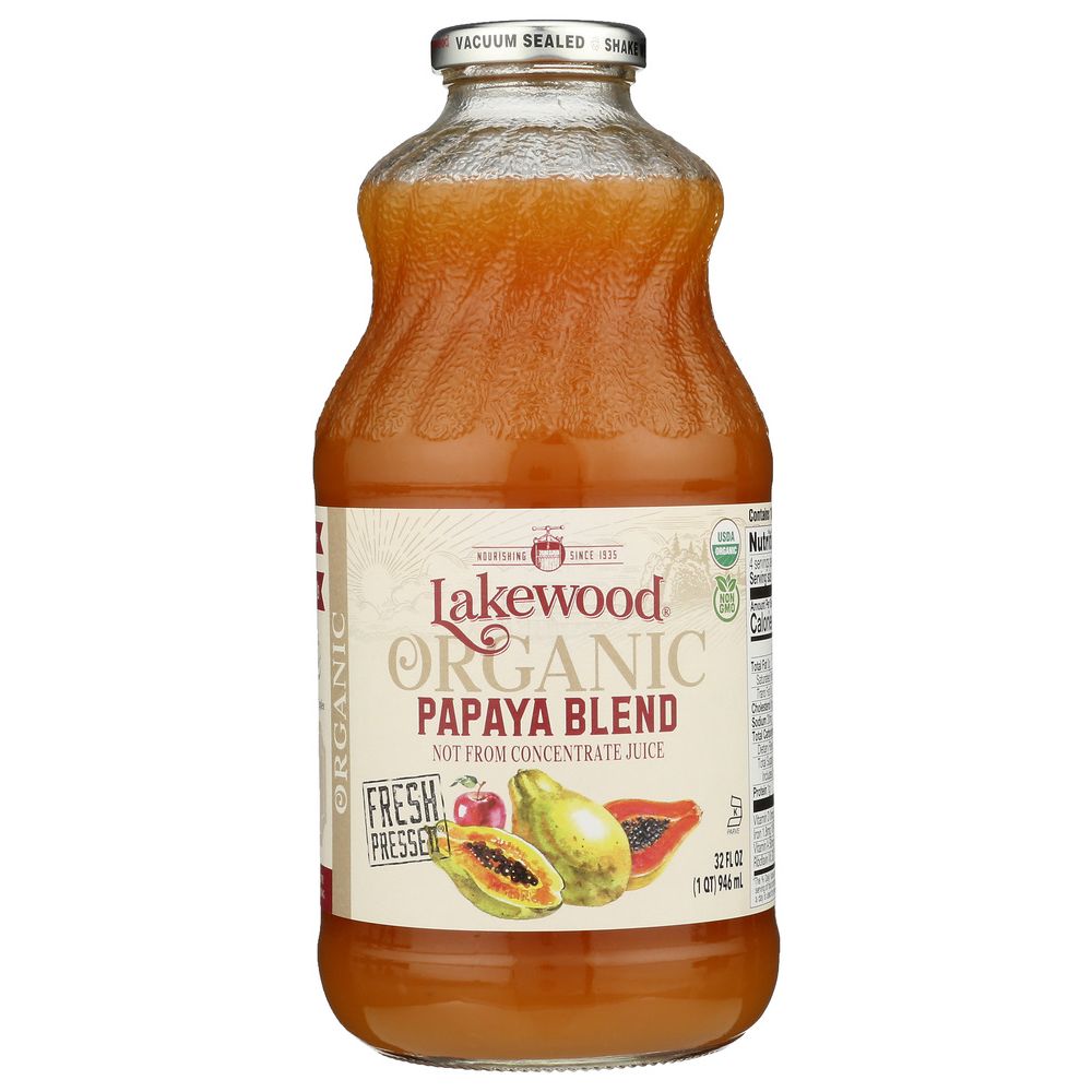 LAKEWOOD ORGANIC: Papaya 100% Juice Blend, 32 oz