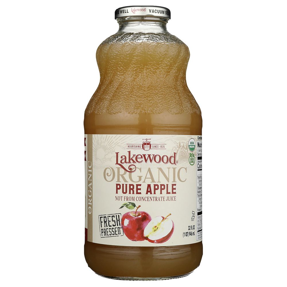 LAKEWOOD ORGANIC: Pure Unfiltered Apple Juice, 32 oz