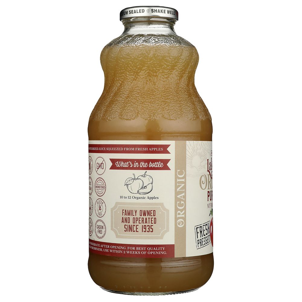 LAKEWOOD ORGANIC: Pure Unfiltered Apple Juice, 32 oz