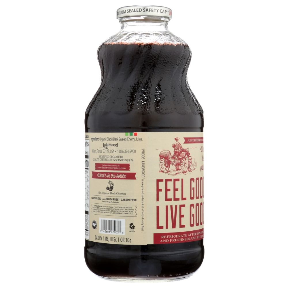 LAKEWOOD: Organic Pure Black Cherry Juice, 32 oz