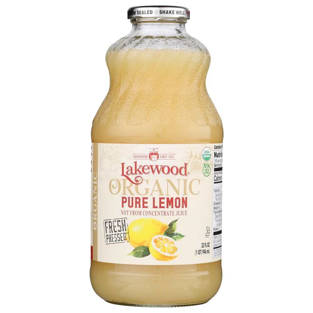 LAKEWOOD ORGANIC: Pure Lemon Juice, 32 oz