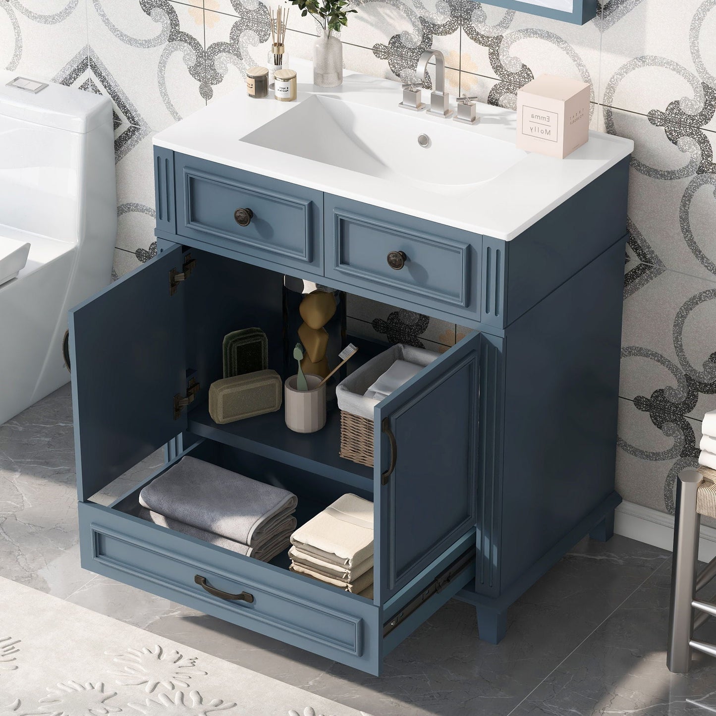 Bathroom Vanity With Sink And Storage Cabinet