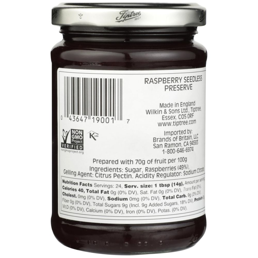 TIPTREE: Preserve Raspberry, Seedless, 12 oz