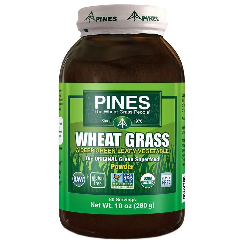 PINES WHEAT GRASS: Organic Wheat Grass Powder, 10oz | Green Nutrition