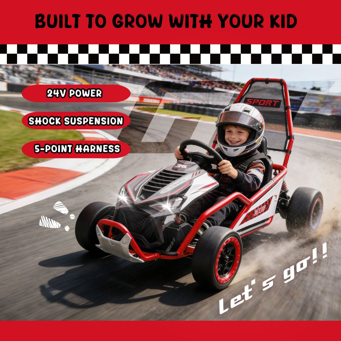 24V 400W Electric Kids Ride-On Toy, Crazy Go Cart