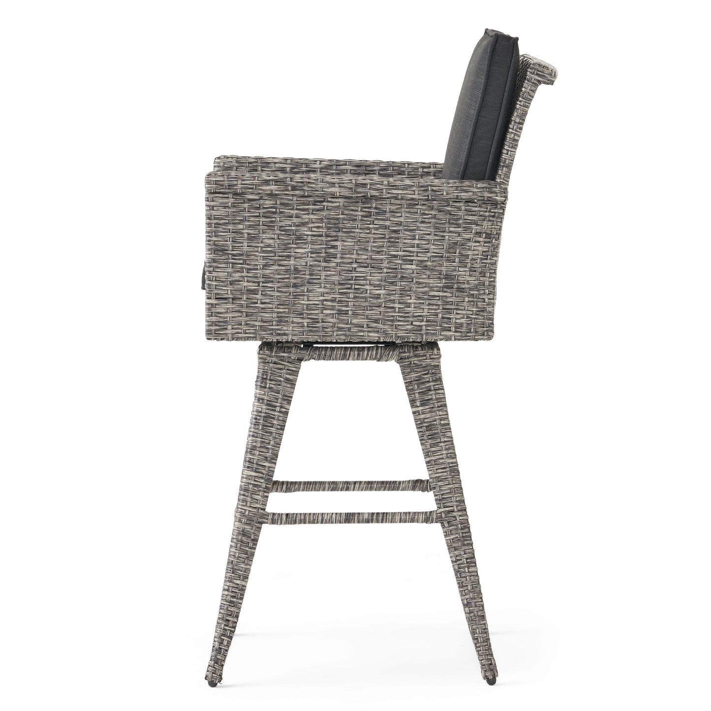 30" Outdoor Wicker Swivel Barstool with Water Resistant Cushion