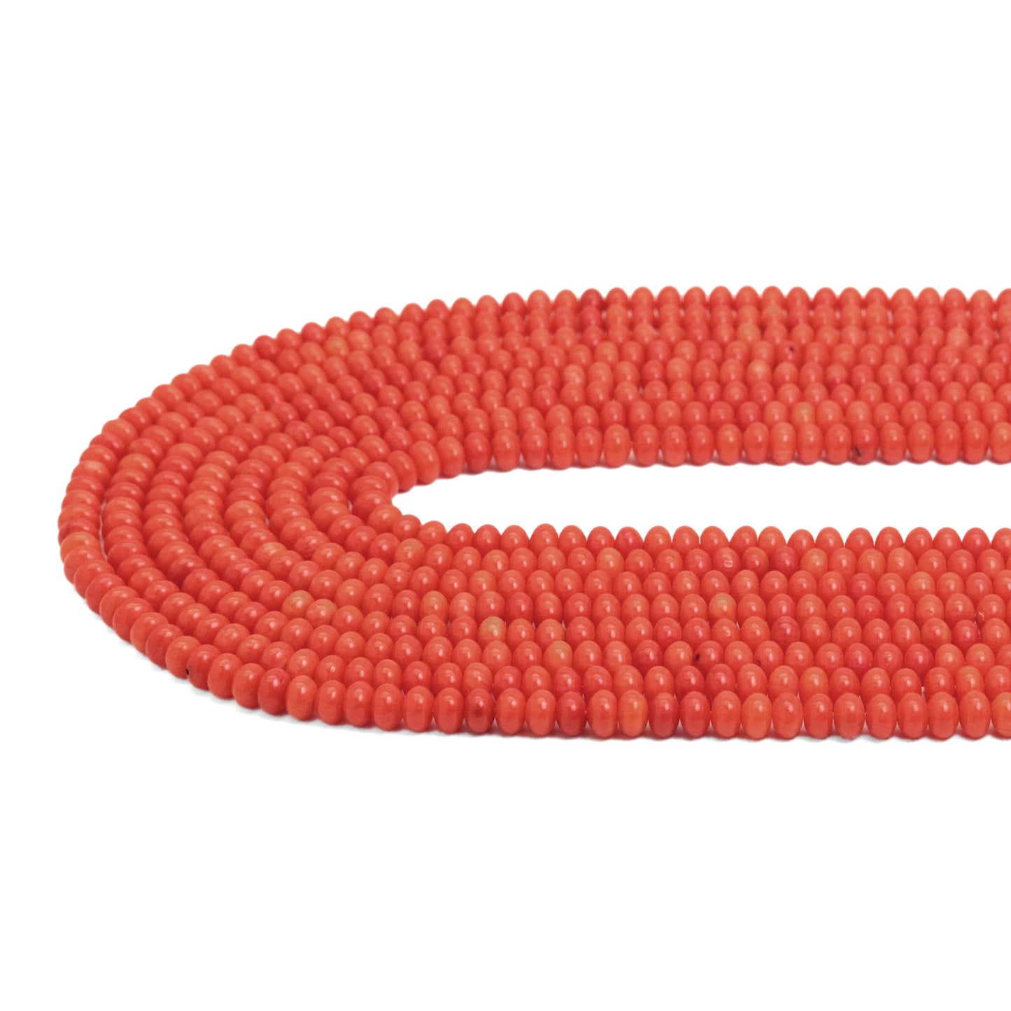 4x6mm Quality Orange Coral Smooth Rondelle Beads, Sku#U1974