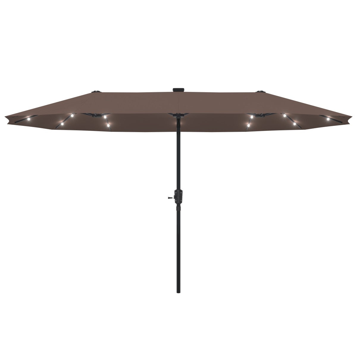 Ainfox 13ft Large Patio Umbrella with Solar Lights, Outdoor Double-Sided Rectangle Market Heavy Duty Umbrellas without Base
