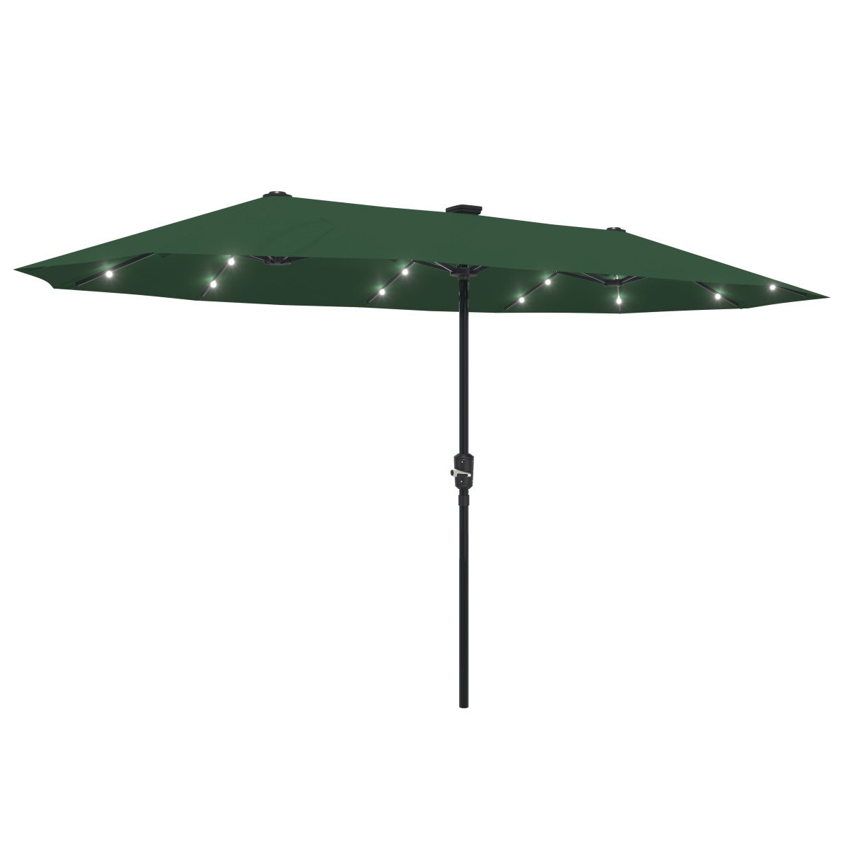 Ainfox 13ft Large Patio Umbrella with Solar Lights, Outdoor Double-Sided Rectangle Market Heavy Duty Umbrellas without Base