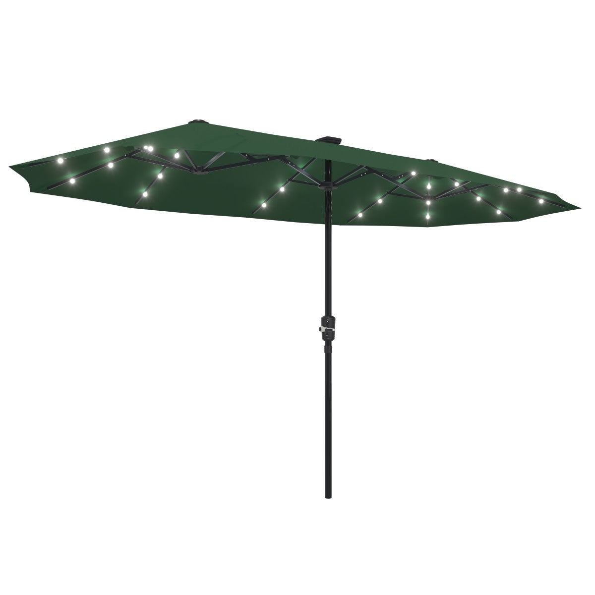 Ainfox 13ft Large Patio Umbrella with Solar Lights, Outdoor Double-Sided Rectangle Market Heavy Duty Umbrellas without Base