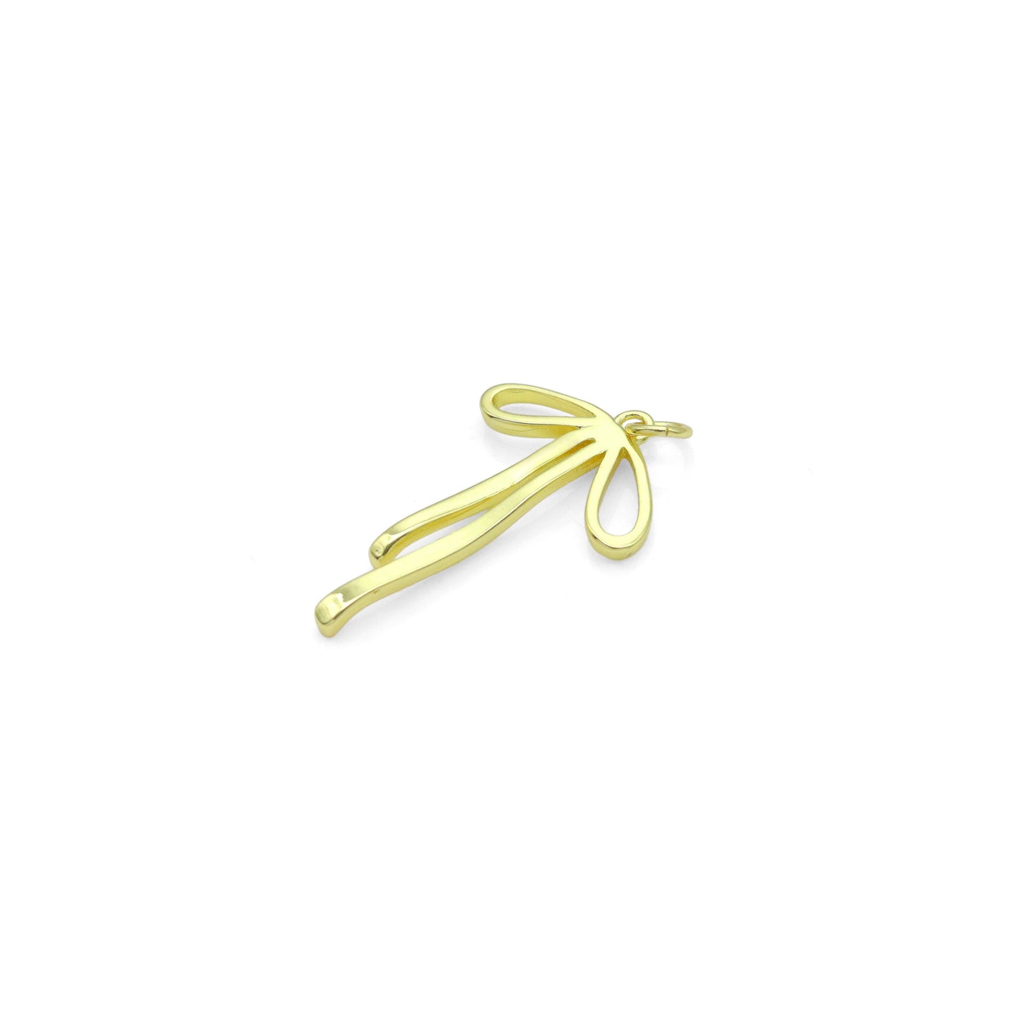 Gold Bowknot Shape Charm Pendant, Sku#LK1052