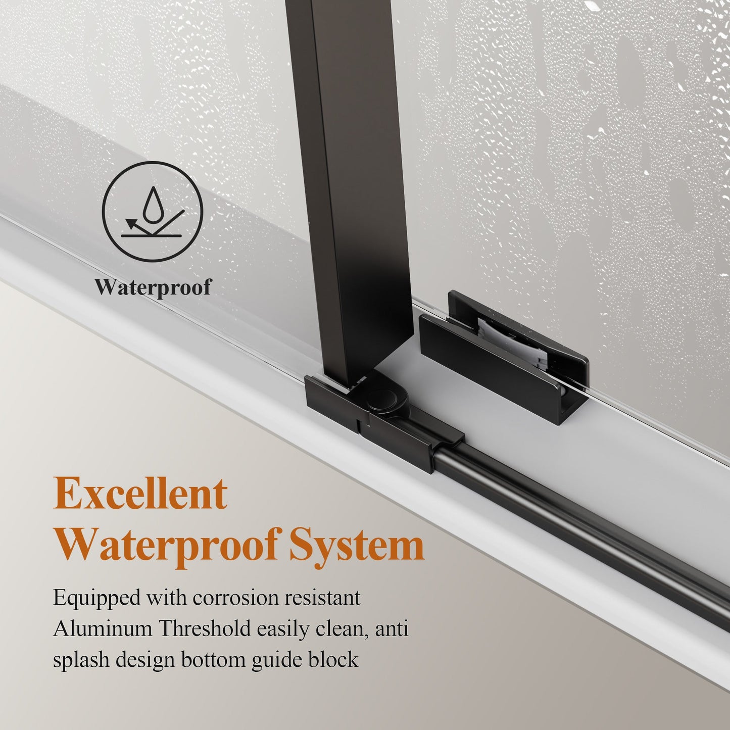 Frameless Stainless Steel Round Tube Single Sliding Shower Door