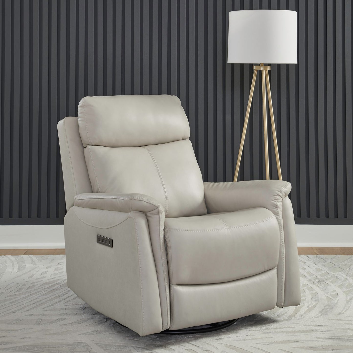 Opus CollectionPower Leather Recliner Chair with Swivel Glide