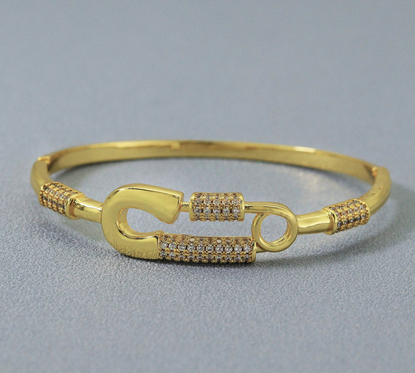 CZ Pave Safety Pin Bracelet, sku#JL119