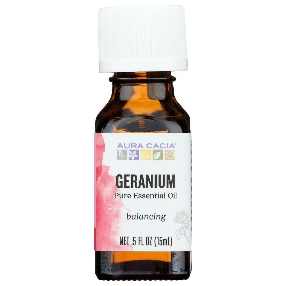 AURA CACIA: 100% Pure Essential Oil Geranium, 0.5 Oz