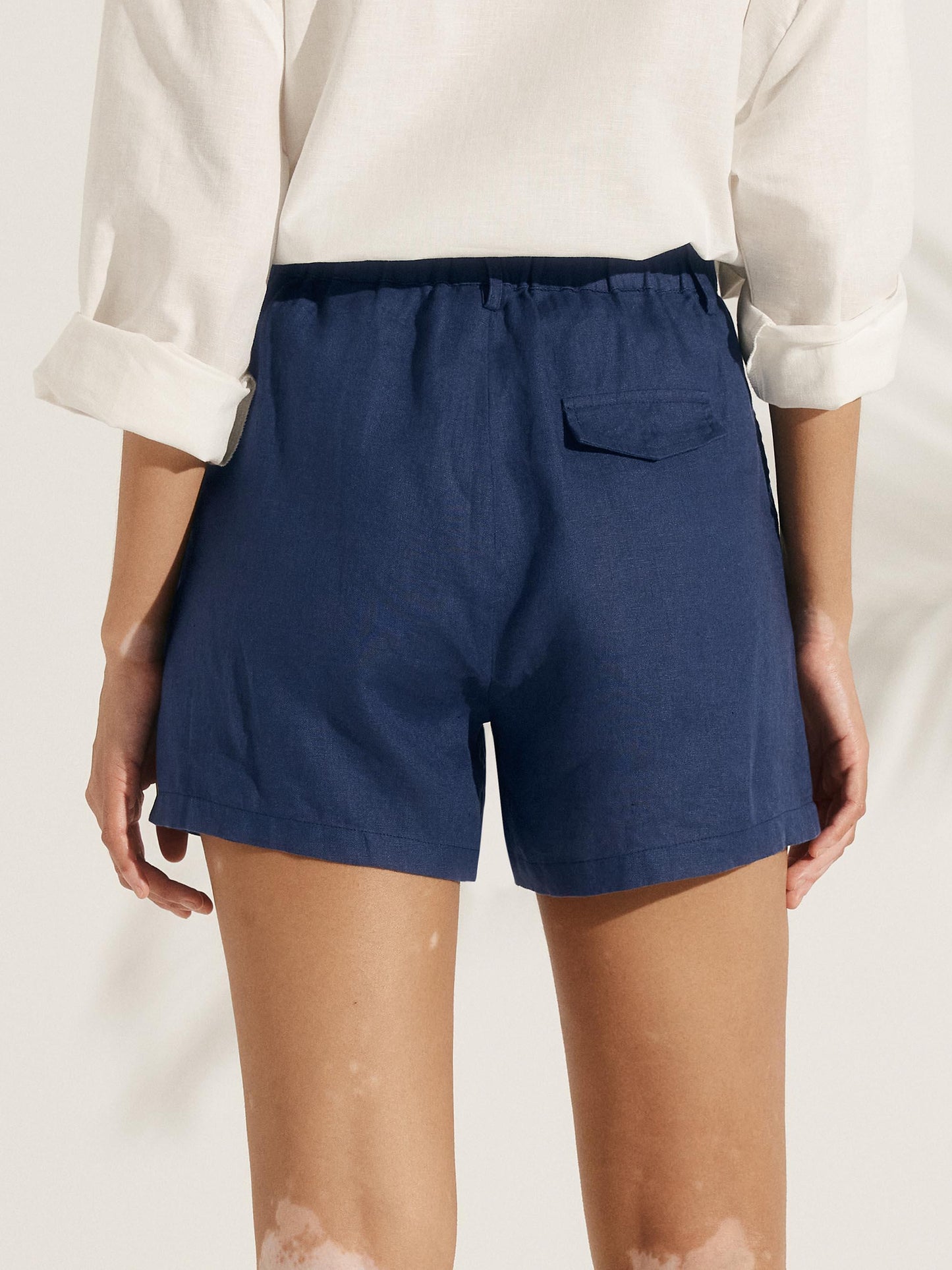 100% Linen Pleated Shorts ELLEN