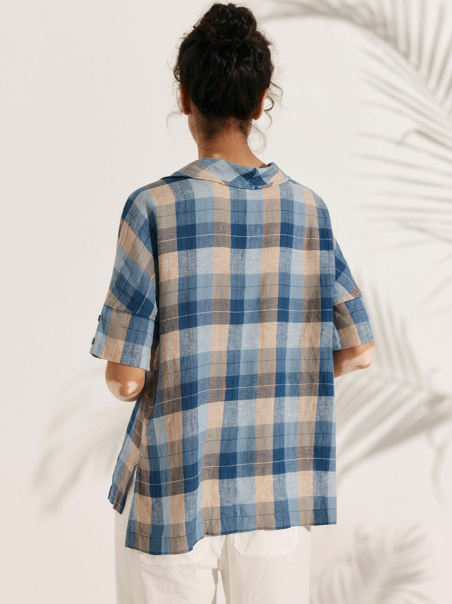 Linen V-Neck Short-Sleeve Shirt SIERRA