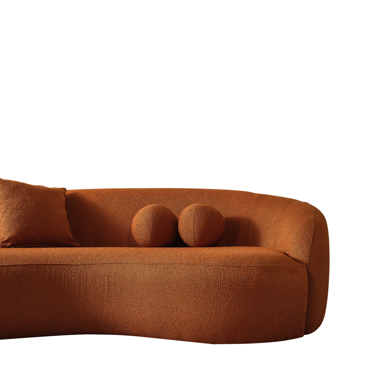 Drake Burnt Curvy Boucle Sofa