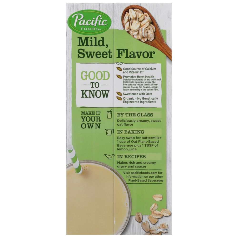 PACIFIC FOODS: Organic Oat Dairy Free Original Beverage, 32 oz