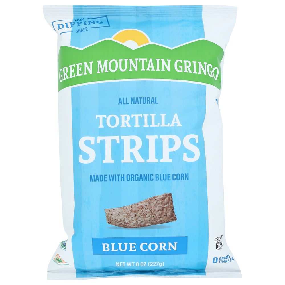 GREEN MOUNTAIN GRINGO: Organic Blue Corn Tortilla Strips, 8 oz