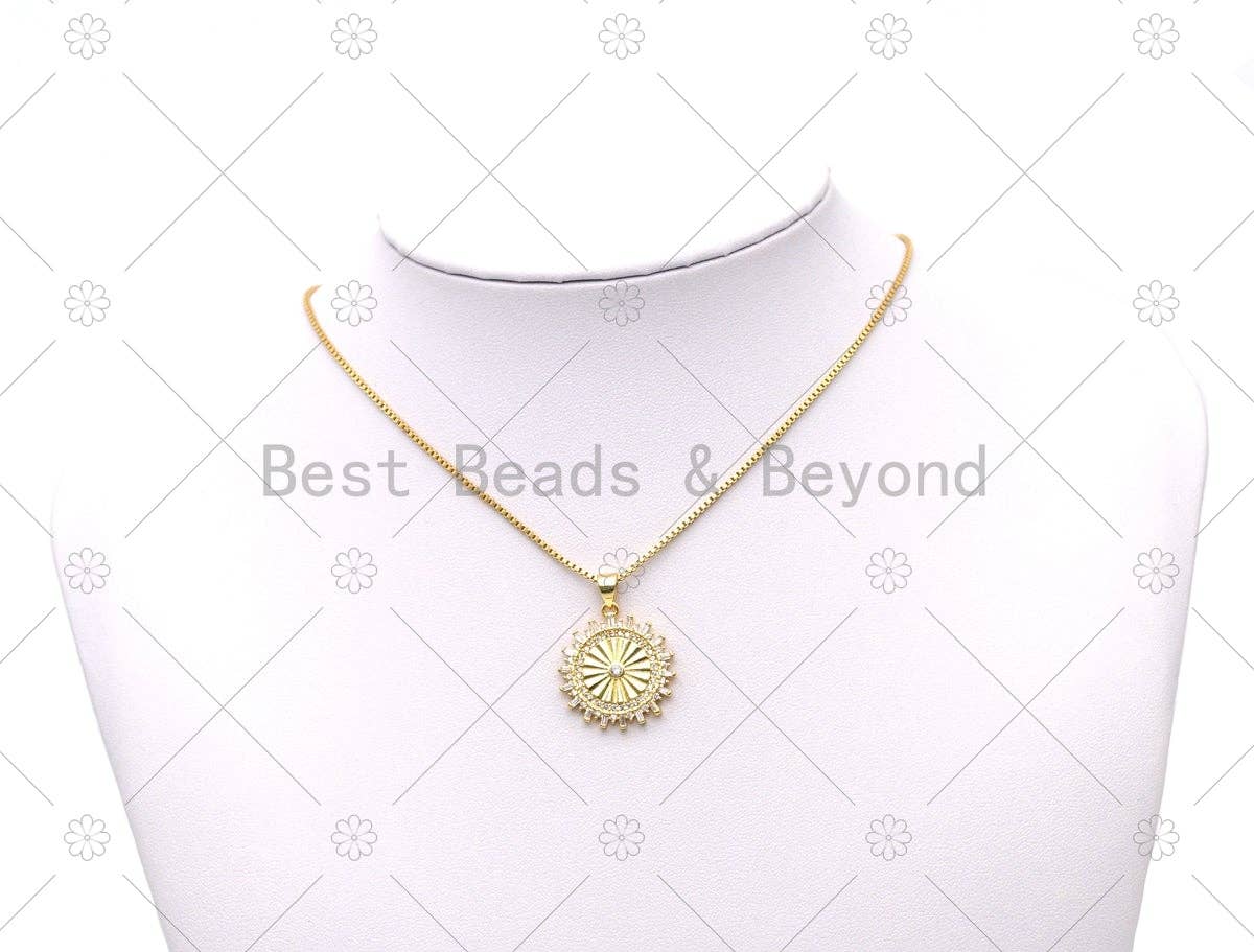 CZ Radical Coin Wheel with baguette CZ Charm, Sku#LK560
